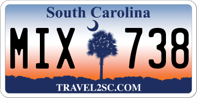 SC license plate MIX738