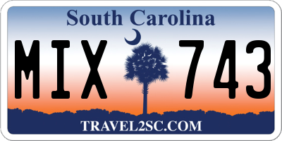 SC license plate MIX743