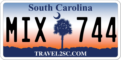 SC license plate MIX744