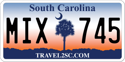 SC license plate MIX745