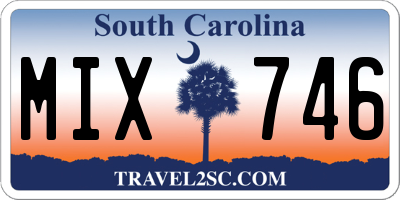 SC license plate MIX746