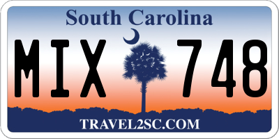 SC license plate MIX748
