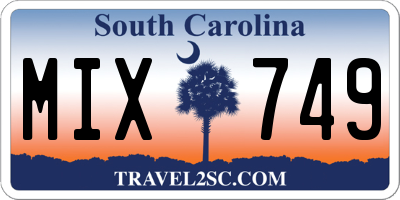 SC license plate MIX749