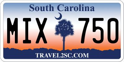 SC license plate MIX750