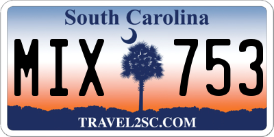 SC license plate MIX753