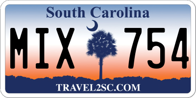 SC license plate MIX754