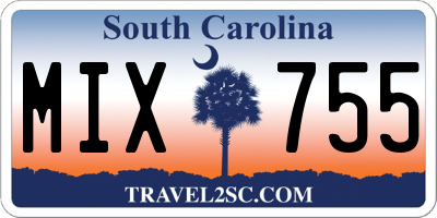 SC license plate MIX755