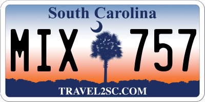 SC license plate MIX757