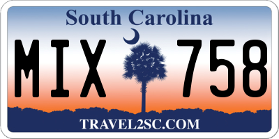 SC license plate MIX758