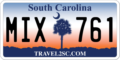 SC license plate MIX761
