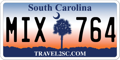 SC license plate MIX764