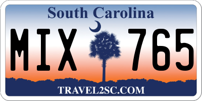 SC license plate MIX765