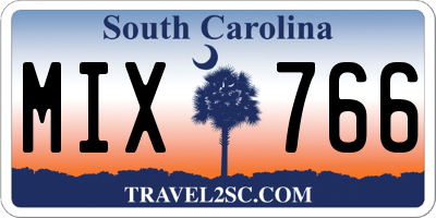 SC license plate MIX766