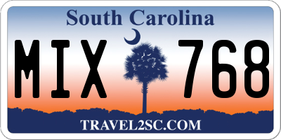 SC license plate MIX768