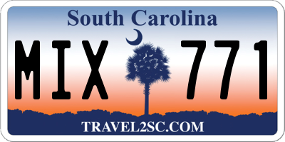 SC license plate MIX771