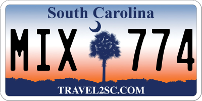 SC license plate MIX774