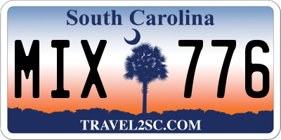 SC license plate MIX776