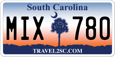 SC license plate MIX780