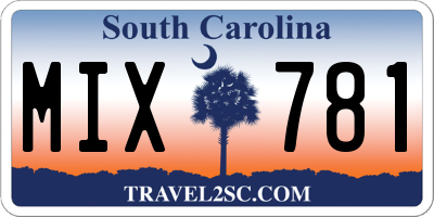 SC license plate MIX781