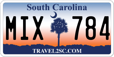 SC license plate MIX784