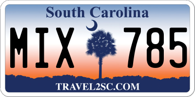 SC license plate MIX785
