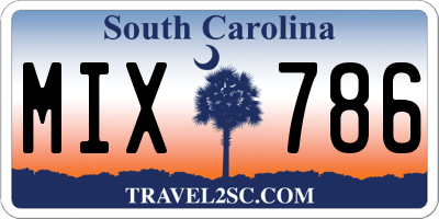 SC license plate MIX786