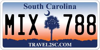 SC license plate MIX788