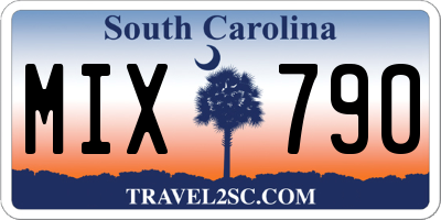 SC license plate MIX790