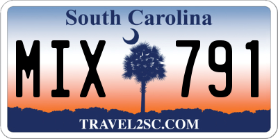 SC license plate MIX791