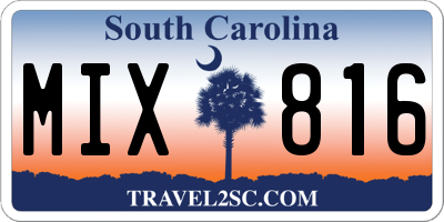 SC license plate MIX816