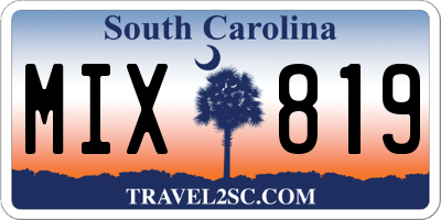 SC license plate MIX819