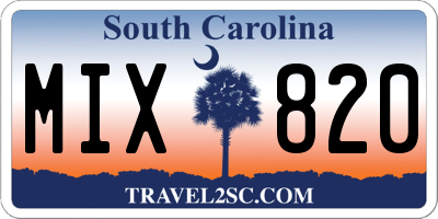 SC license plate MIX820