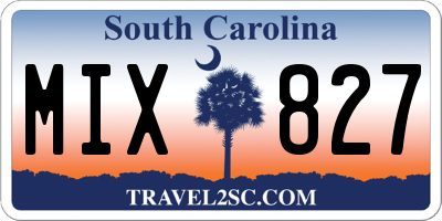 SC license plate MIX827