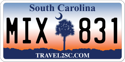 SC license plate MIX831