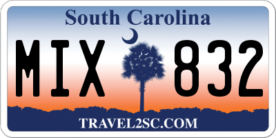 SC license plate MIX832
