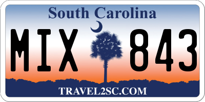 SC license plate MIX843