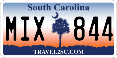 SC license plate MIX844