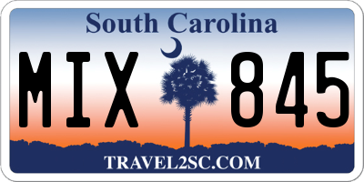 SC license plate MIX845