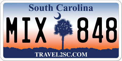 SC license plate MIX848