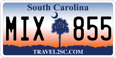 SC license plate MIX855