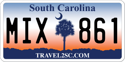 SC license plate MIX861