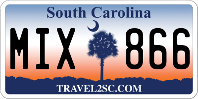 SC license plate MIX866