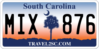 SC license plate MIX876