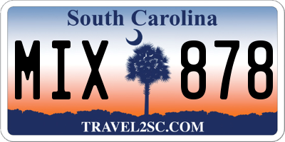 SC license plate MIX878