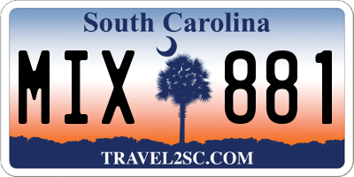 SC license plate MIX881