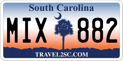 SC license plate MIX882