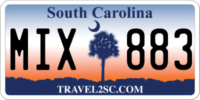 SC license plate MIX883