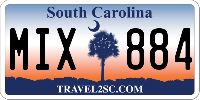 SC license plate MIX884