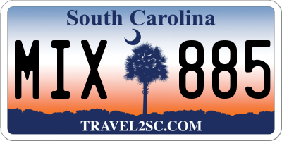 SC license plate MIX885