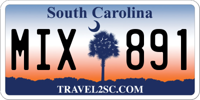 SC license plate MIX891